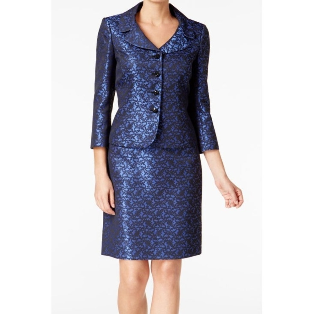 Tahari ASL Women's Jacquard 2PC Skirt Suit Size 4